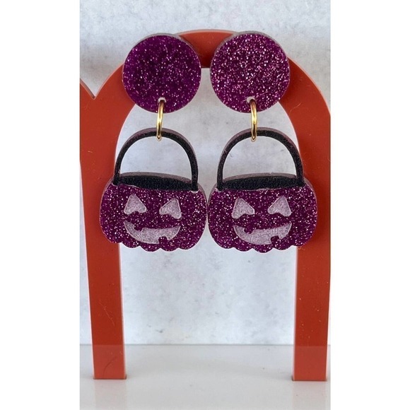 Pumpkin Bucket Earrings - Picture 3 of 4